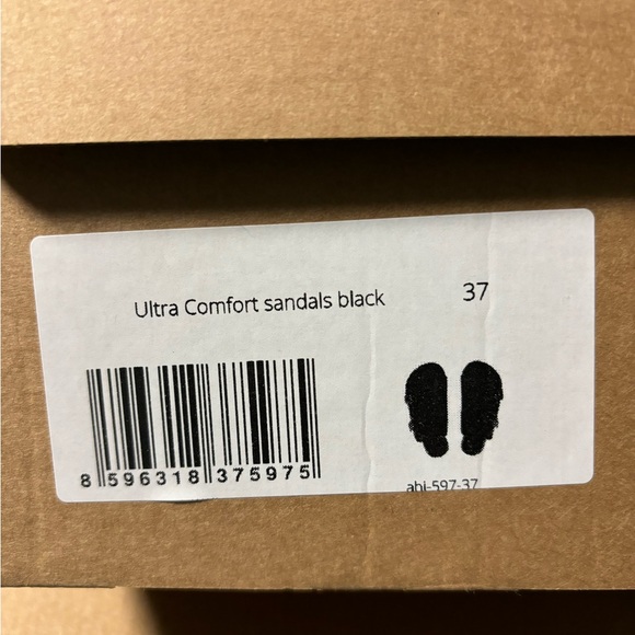 Ahinsa Comfort Slip-on Sandals Black Vegan Leather Buckle Sandals - Picture 6 of 9